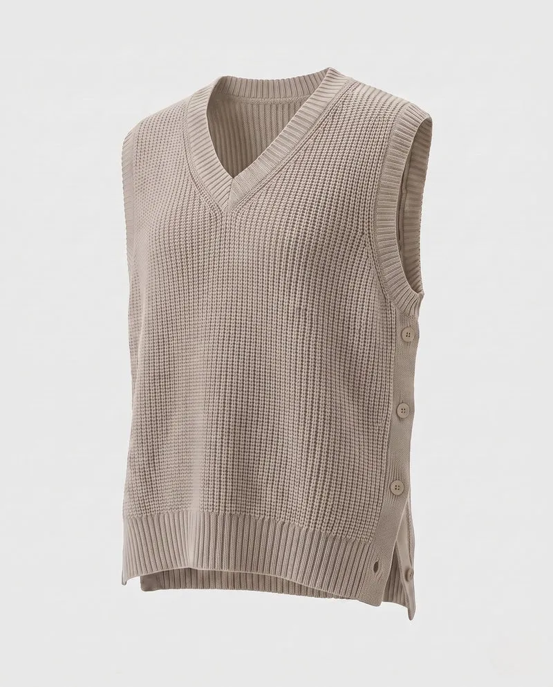 Damenmode Strickpullover Ohne Ärmel Nord Taschen