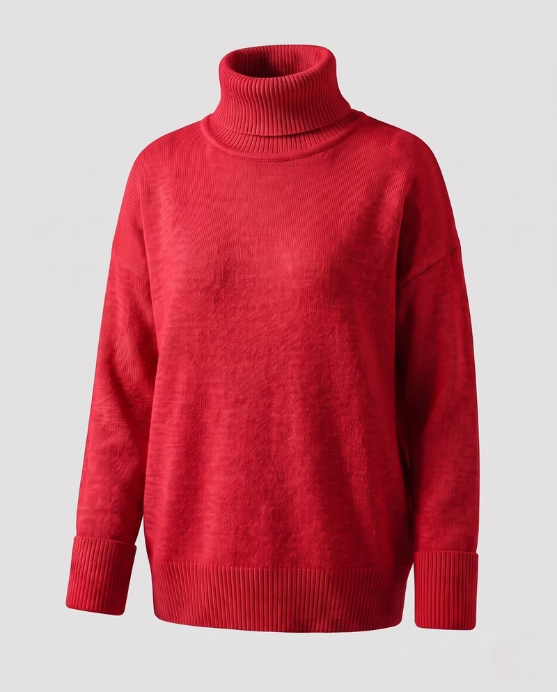 Mode Damen Rollkragenpullover Nord Taschen