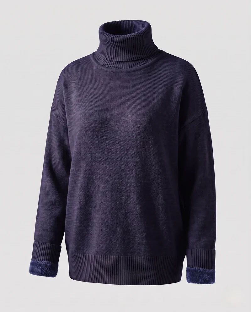 Mode Damen Rollkragenpullover Nord Taschen
