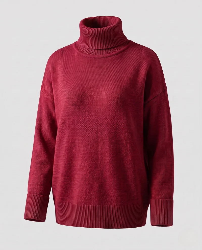 Mode Damen Rollkragenpullover Nord Taschen