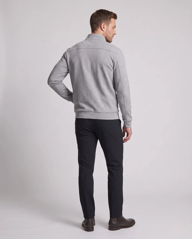 Herren Leichtgewicht Zip Stehkragen Sweatshirt mit Vollreißverschluss und Seitentaschen Nord Taschen
