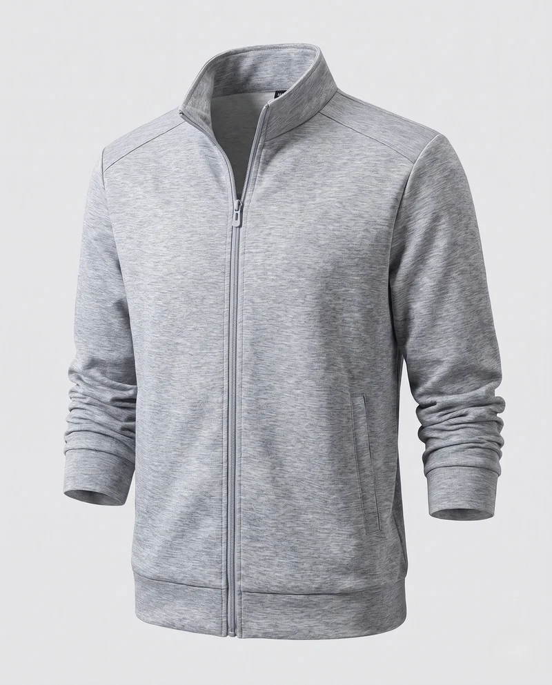 Herren Leichtgewicht Zip Stehkragen Sweatshirt mit Vollreißverschluss und Seitentaschen Nord Taschen