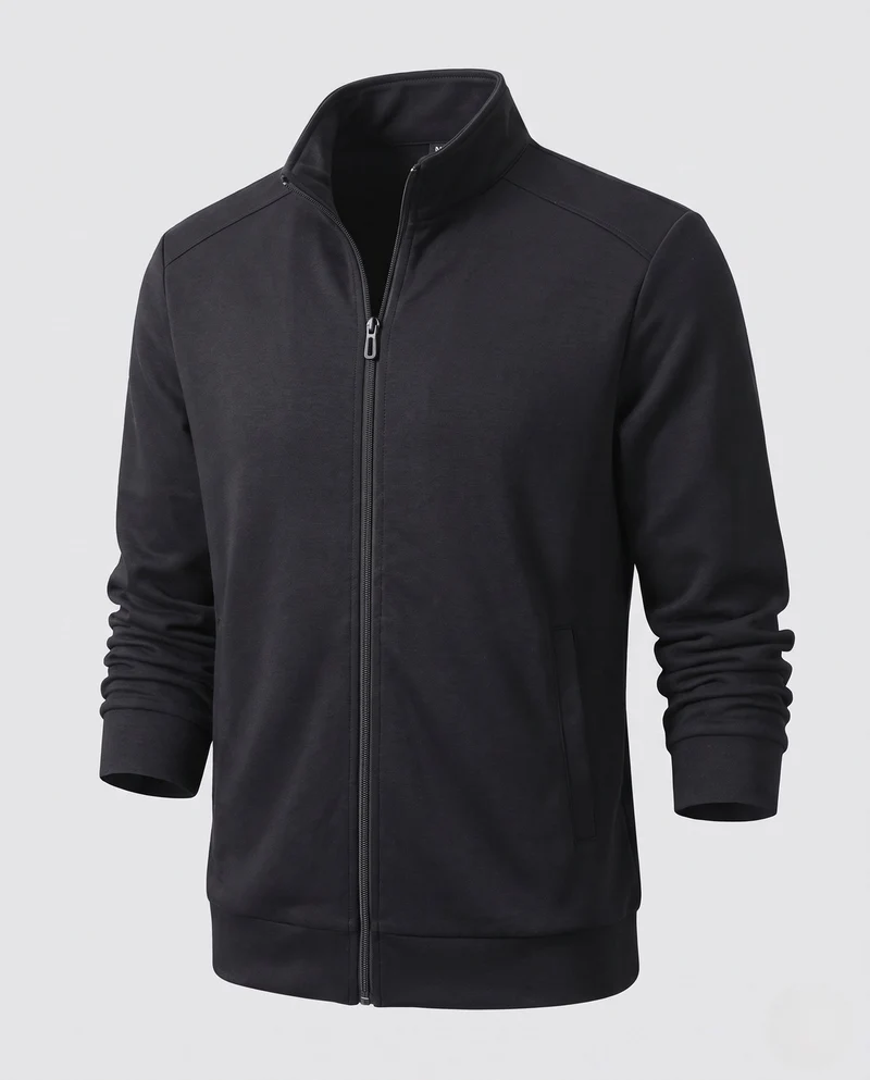 Herren Leichtgewicht Zip Stehkragen Sweatshirt mit Vollreißverschluss und Seitentaschen Nord Taschen