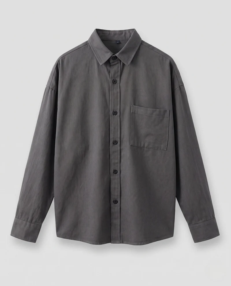 Herren locker geschnittenes Overshirt aus robustem Baumwolltwill mit Brusttasche Nord Taschen