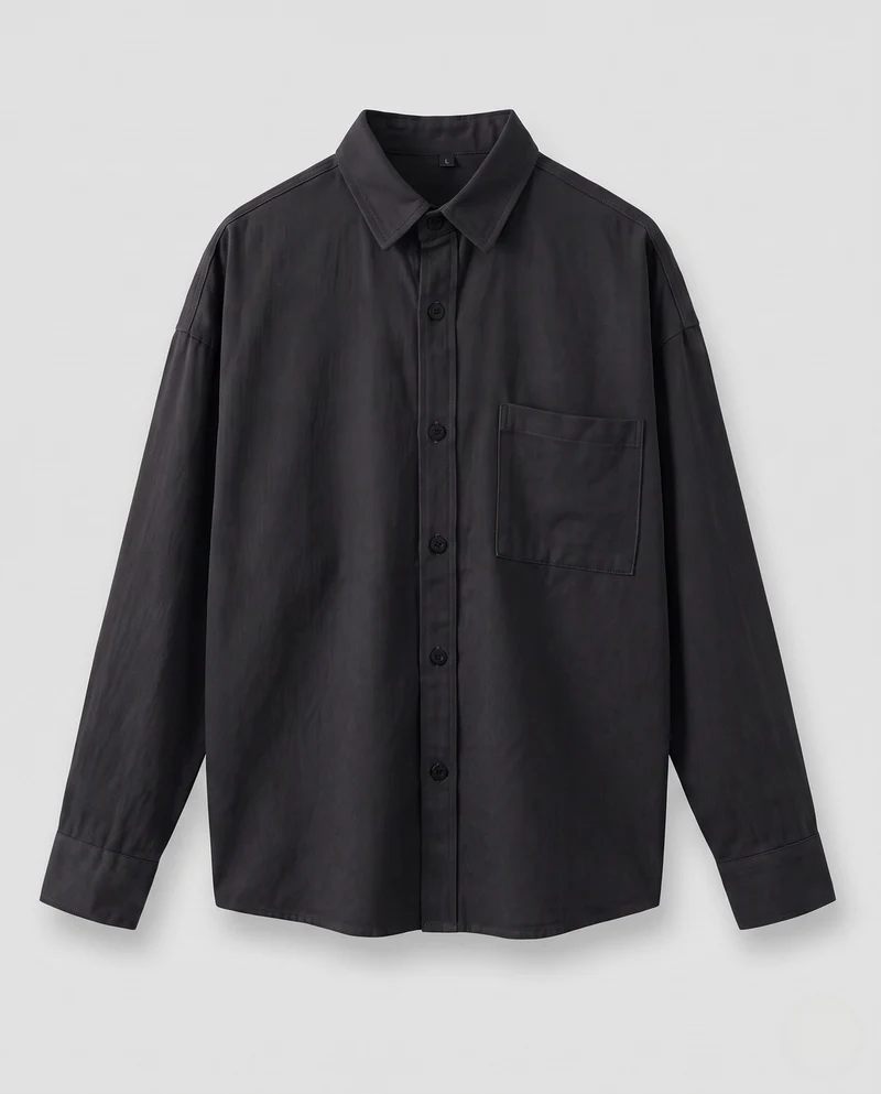 Herren locker geschnittenes Overshirt aus robustem Baumwolltwill mit Brusttasche Nord Taschen