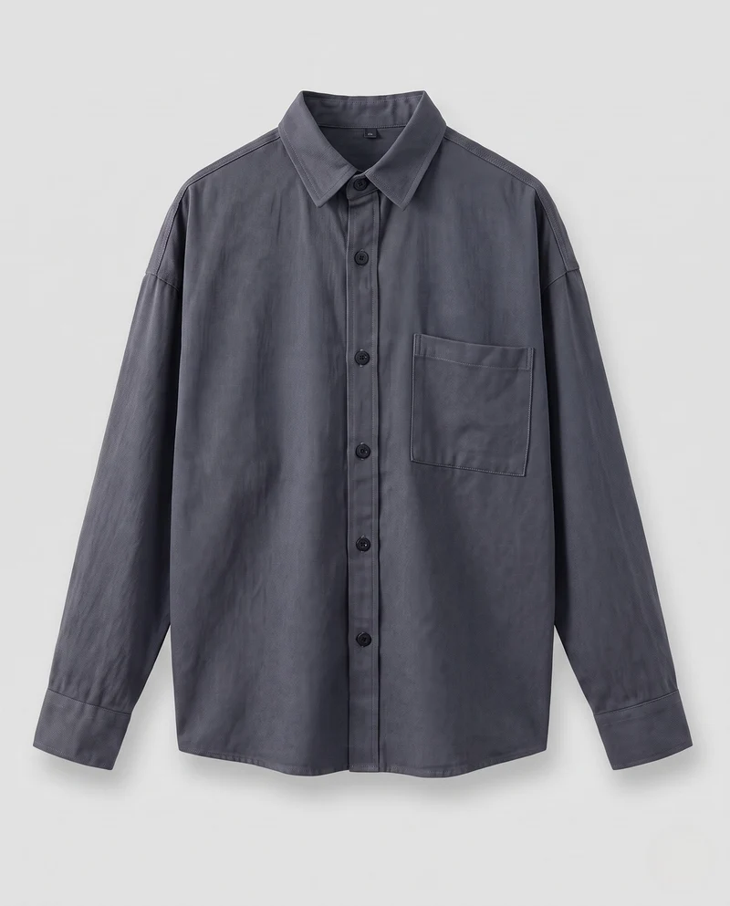 Herren locker geschnittenes Overshirt aus robustem Baumwolltwill mit Brusttasche Nord Taschen