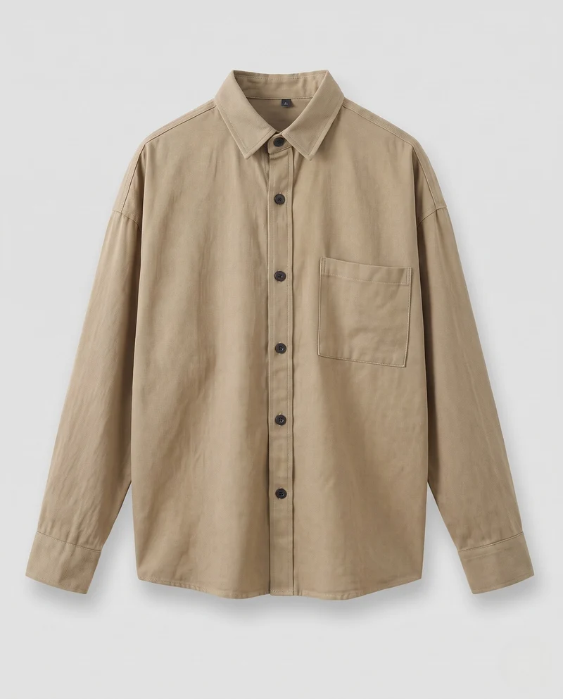 Herren locker geschnittenes Overshirt aus robustem Baumwolltwill mit Brusttasche Nord Taschen