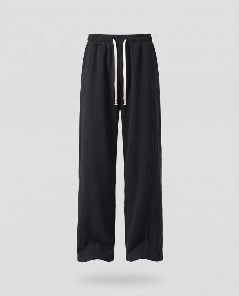 Herren Loose Fit Relaxed Jogginghose aus French Terry mit weitem Bein und Kordelzug Nord Taschen