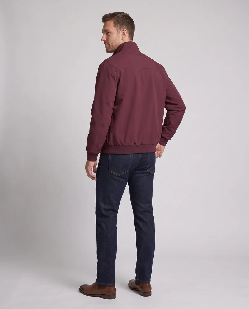 Herren Minimalistische Leichte Bomberjacke mit Stehkragen, Winddichte Membran & Verstecktem Reißverschluss Nord Taschen
