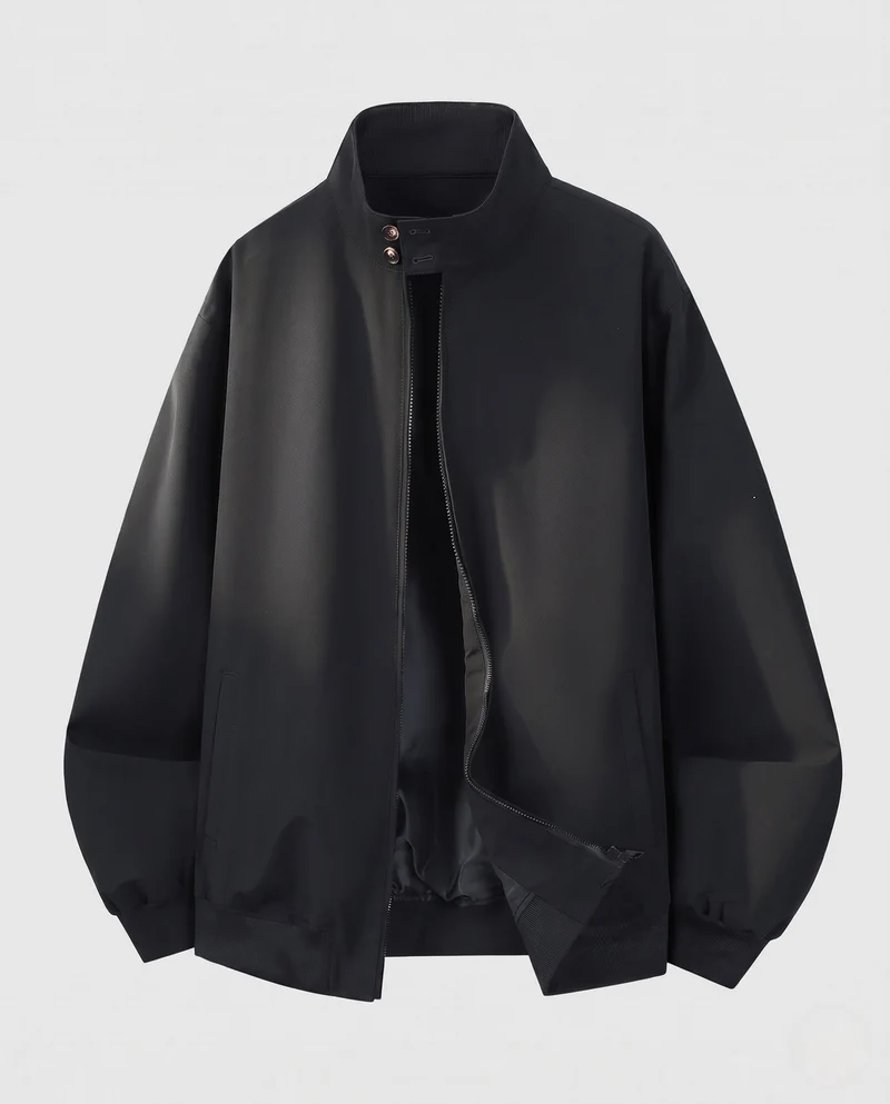 Herren Minimalistische Leichte Bomberjacke mit Stehkragen, Winddichte Membran & Verstecktem Reißverschluss Nord Taschen