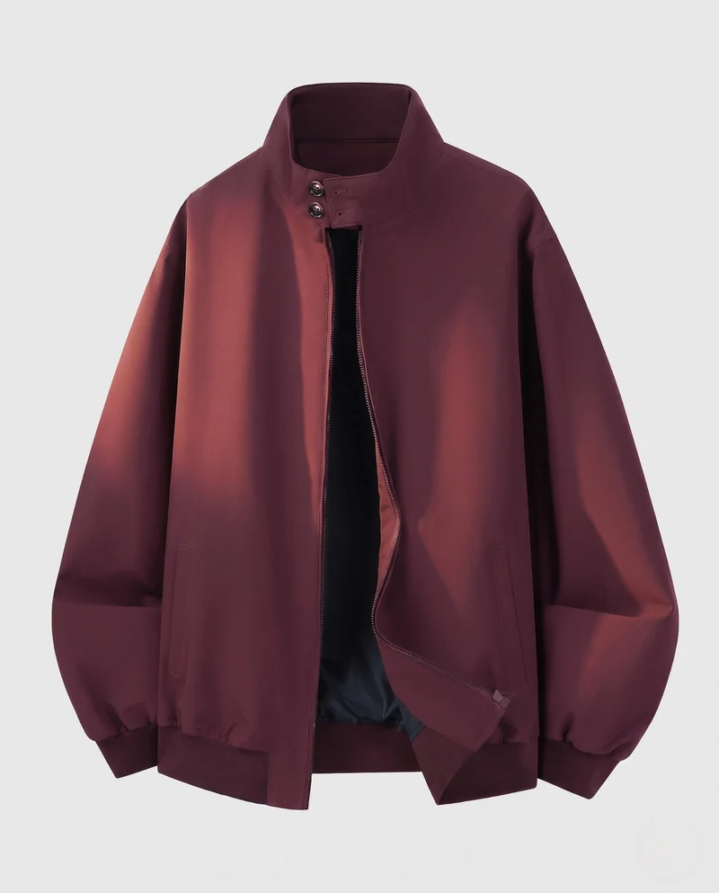Herren Minimalistische Leichte Bomberjacke mit Stehkragen, Winddichte Membran & Verstecktem Reißverschluss Nord Taschen