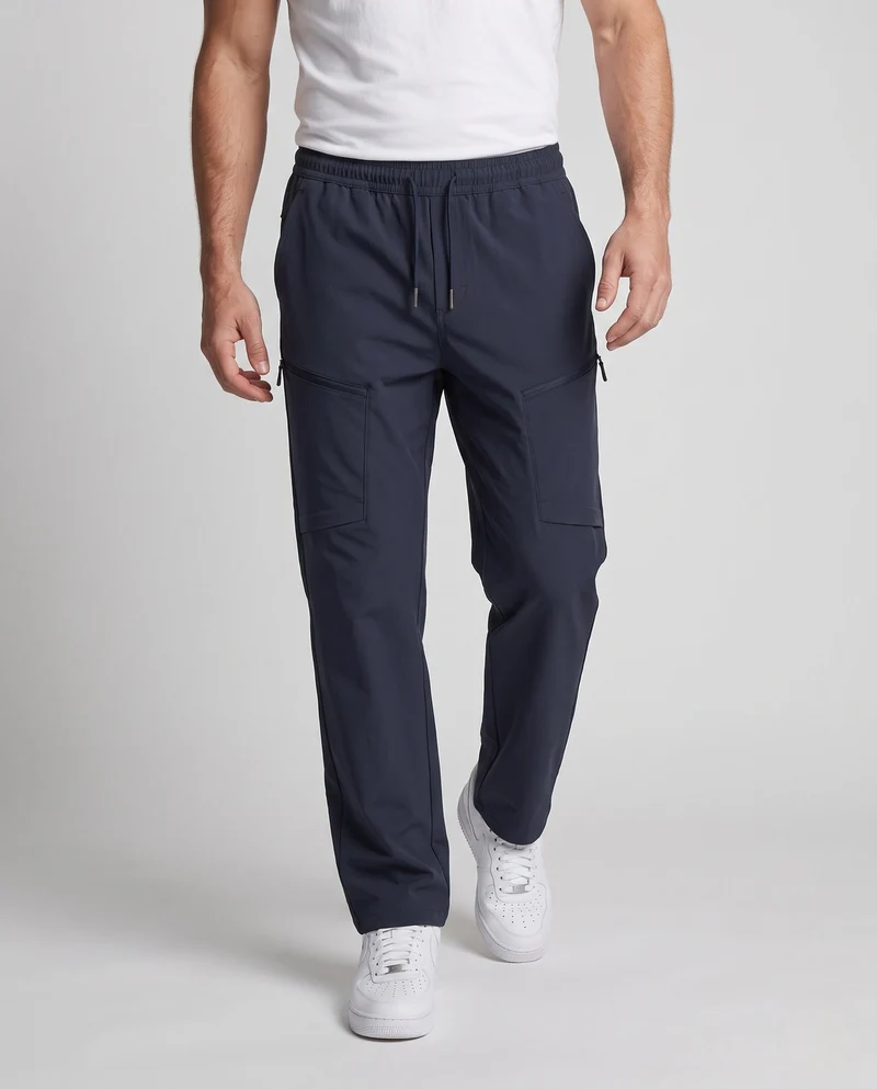 Herren Lose Tech Cargo-Hosen mit elastischem Bund, großen Klappen und Reißverschlusstaschen Nord Taschen