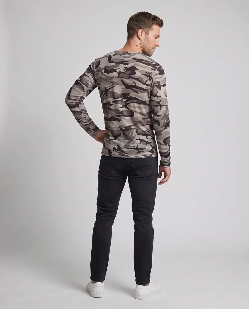 Herren Camouflage Langarmhemd Nord Taschen