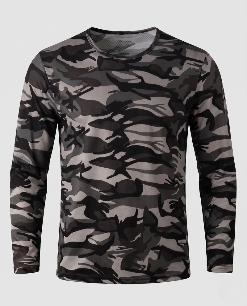 Herren Camouflage Langarmhemd Nord Taschen