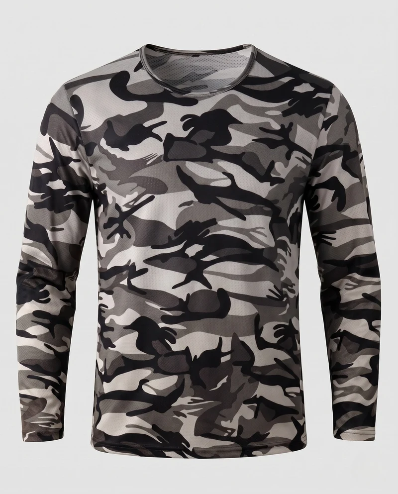 Herren Camouflage Langarmhemd Nord Taschen