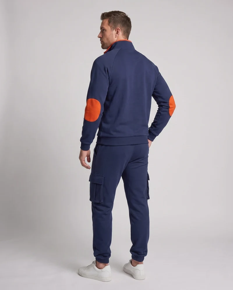Herren Cargo Jogger Set mit Halb-Zip Sweatshirt, elastischem Taillenband und Klappentaschen Nord Taschen