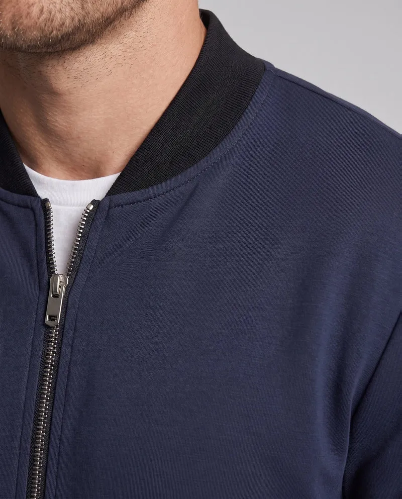 Herren Baumwollmischung Bomber Sweatjacke mit durchgehendem Reißverschluss und Seitentaschen Nord Taschen