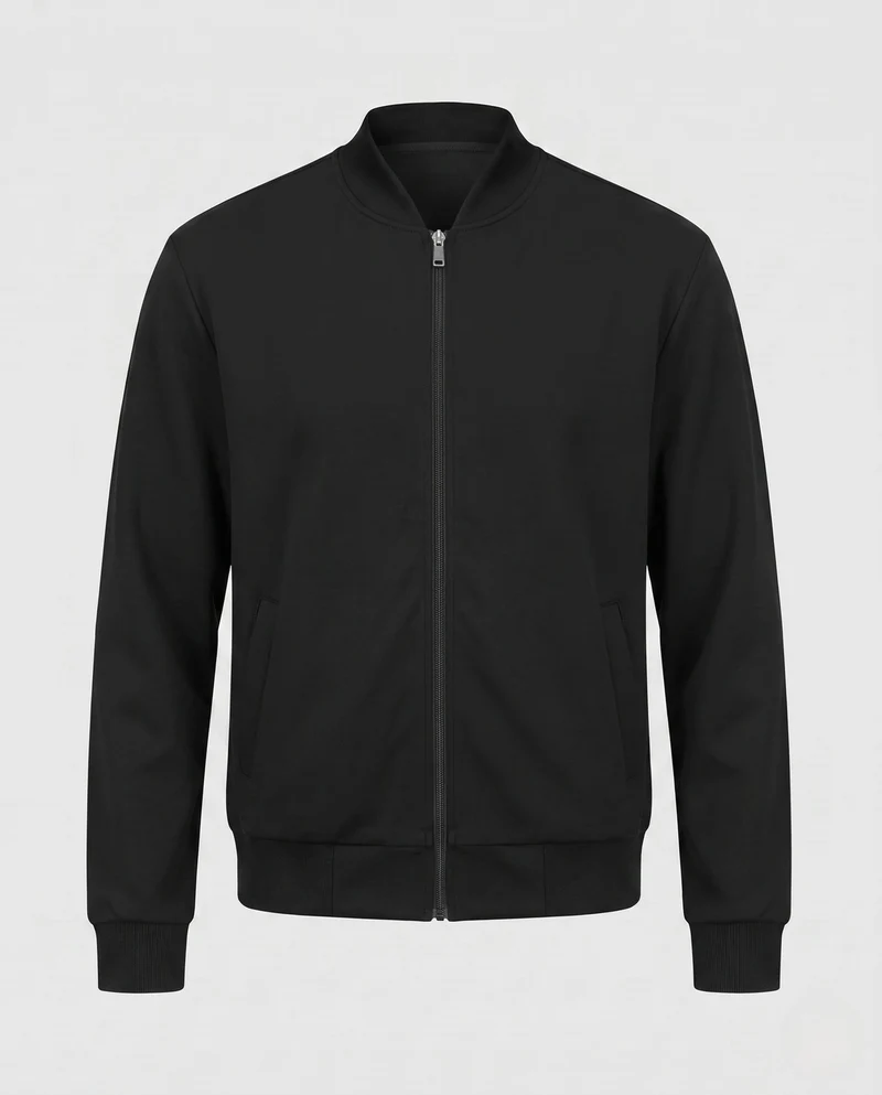 Herren Baumwollmischung Bomber Sweatjacke mit durchgehendem Reißverschluss und Seitentaschen Nord Taschen