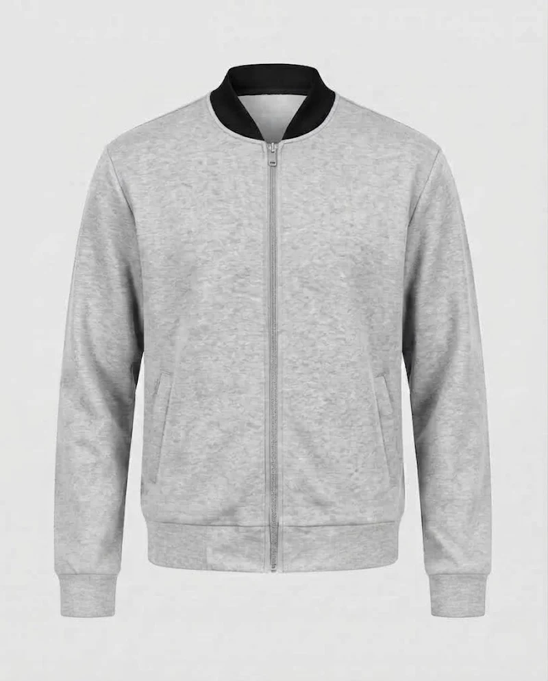 Herren Baumwollmischung Bomber Sweatjacke mit durchgehendem Reißverschluss und Seitentaschen Nord Taschen