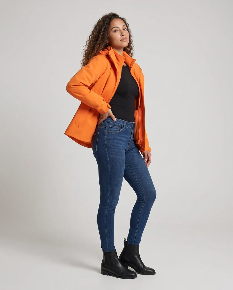 Damen Wetterfeste Outdoor-Jacke mit hohem Kragen Nord Taschen
