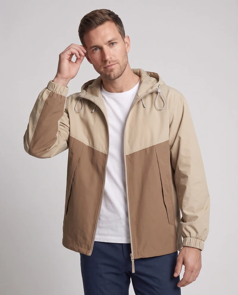 Herren Atmungsaktive Regenjacke mit Kapuze Nord Taschen