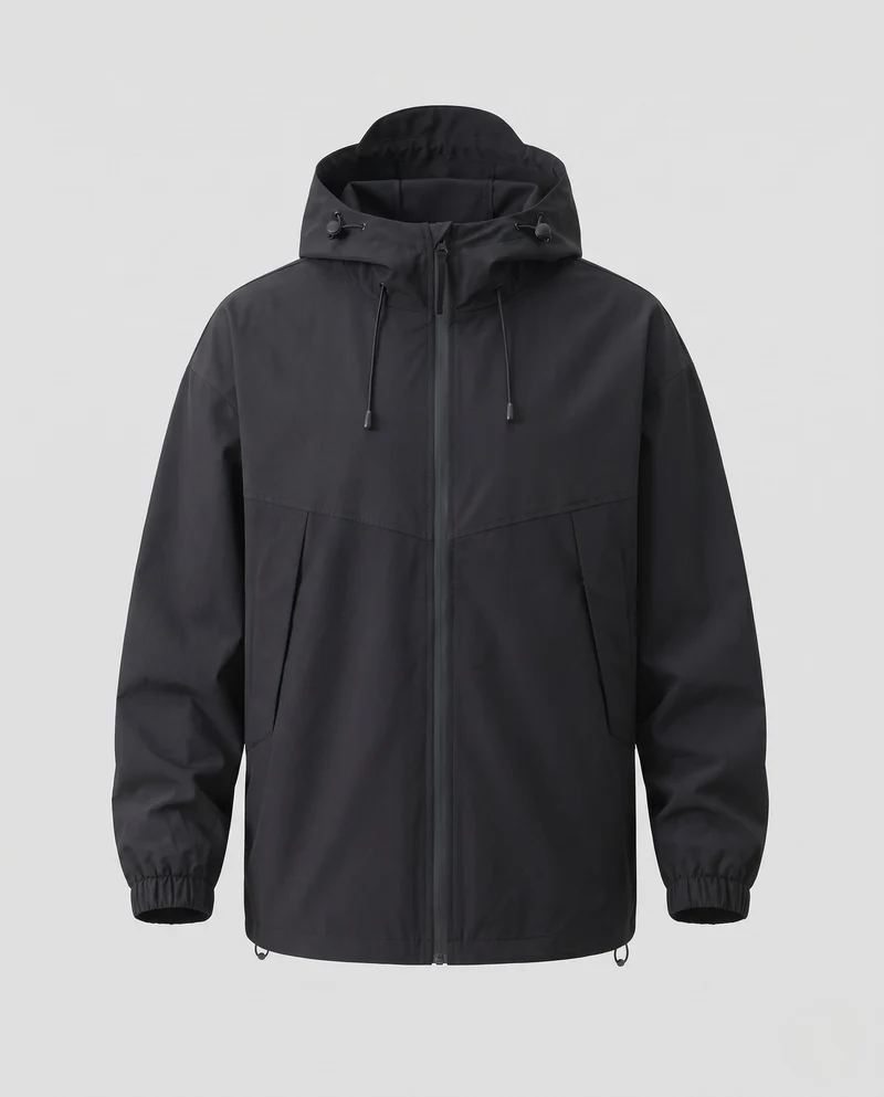 Herren Atmungsaktive Regenjacke mit Kapuze Nord Taschen