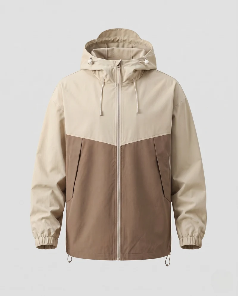Herren Atmungsaktive Regenjacke mit Kapuze Nord Taschen