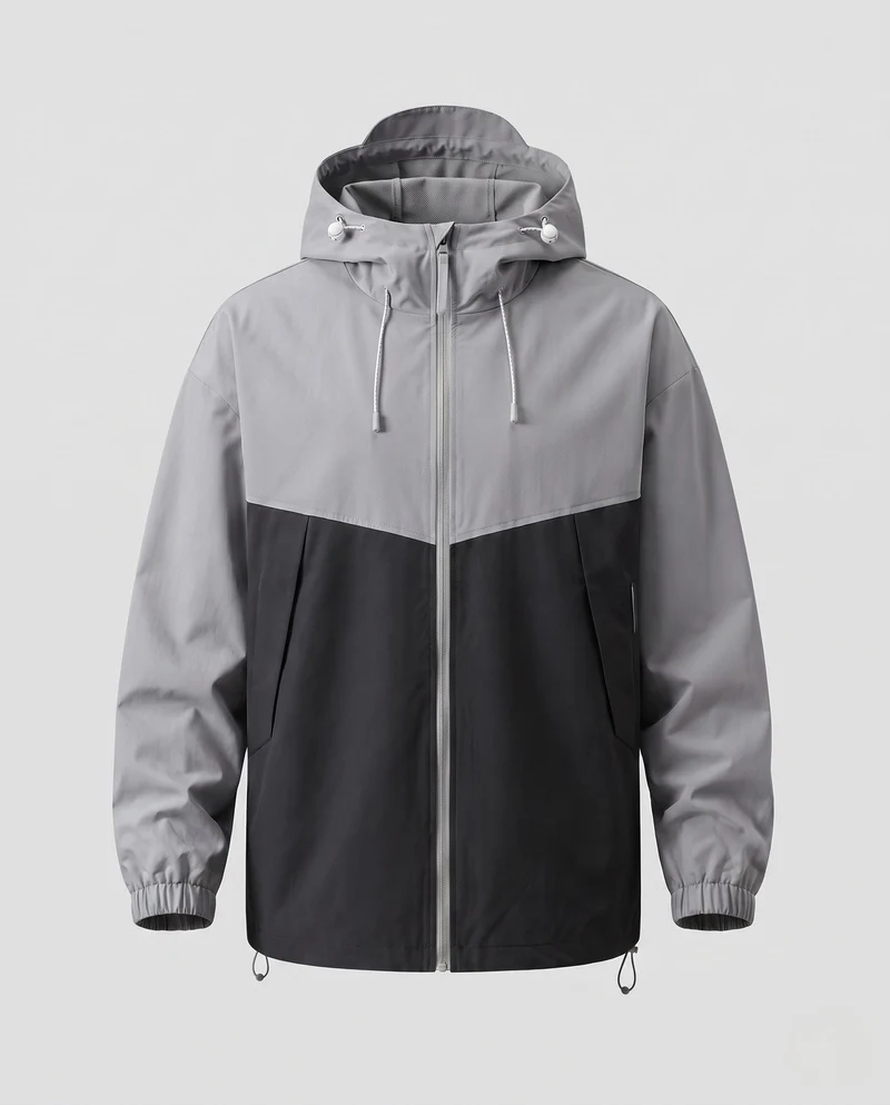 Herren Atmungsaktive Regenjacke mit Kapuze Nord Taschen