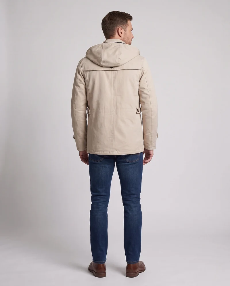Herren elegante Winterjacke mit abnehmbarer Kapuze Nord Taschen