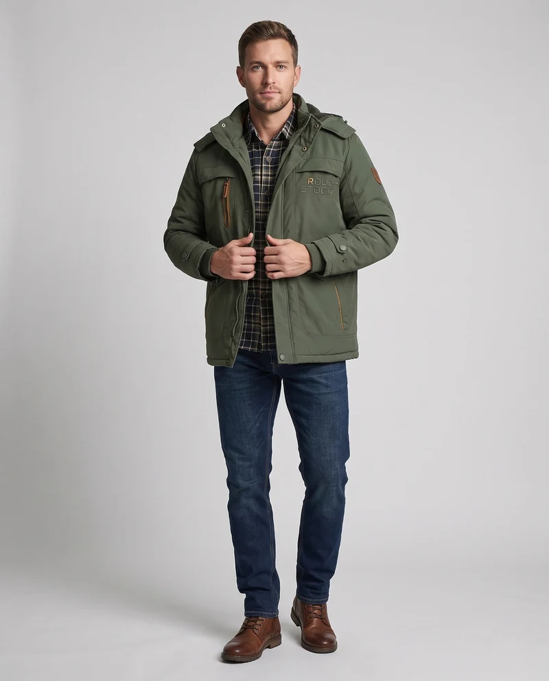 Herren Isolierte Parkajacke Nord Taschen