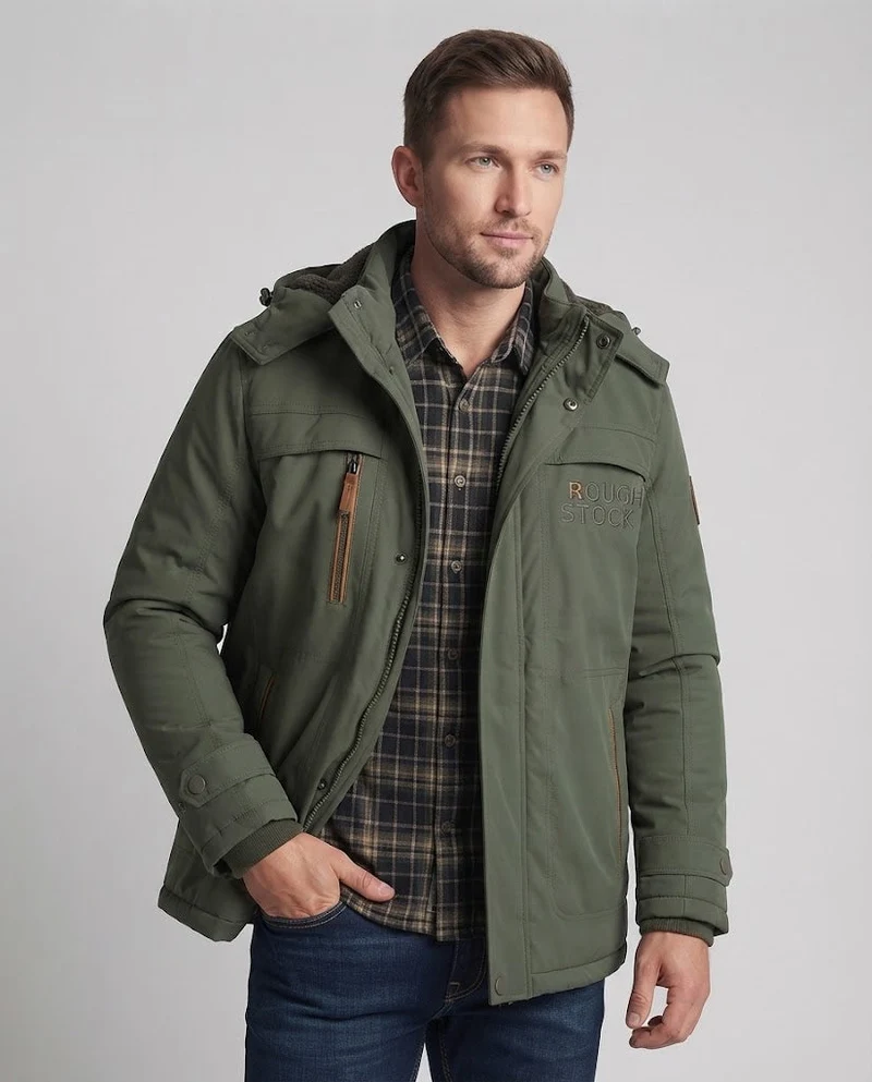 Herren Isolierte Parkajacke Nord Taschen