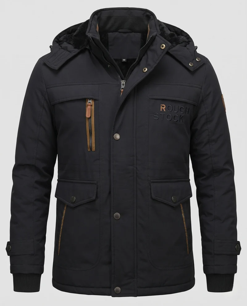 Herren Isolierte Parkajacke Nord Taschen