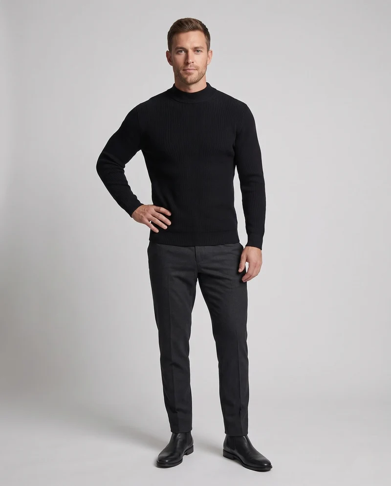 Hochwertiger Herrenpullover mit Stehkragen Nord Taschen