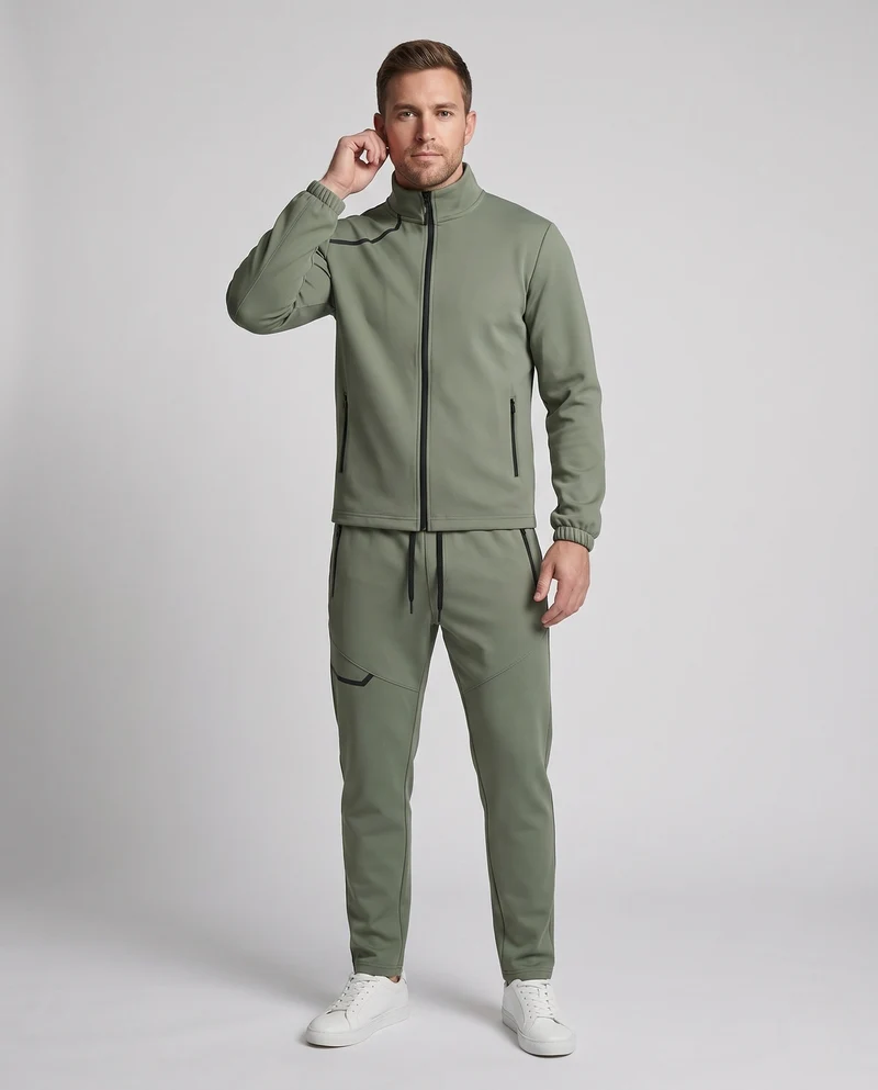 Herren Sportliche Trainingsjacke und Jogginghose Set Nord Taschen