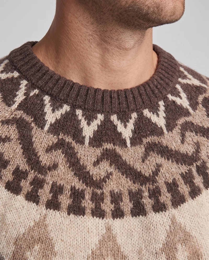 Herren grob gestrickter Pullover mit traditionellem Muster Nord Taschen