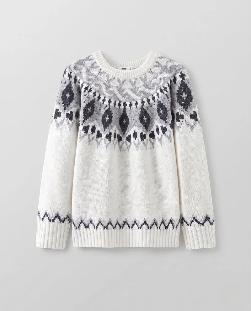 Herren grob gestrickter Pullover mit traditionellem Muster Nord Taschen