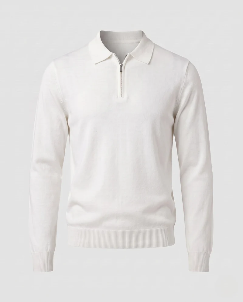 Herren Hochwertiges Langarm-Polo-Shirt Nord Taschen