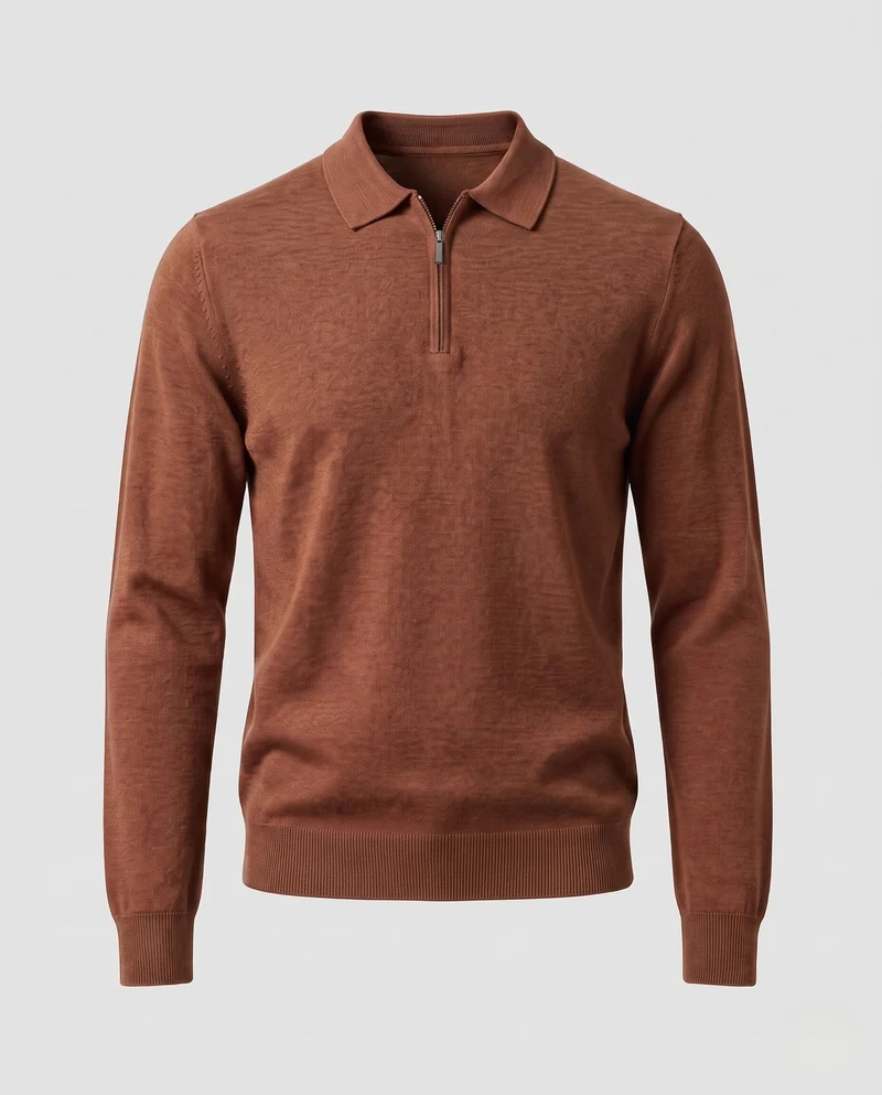 Herren Hochwertiges Langarm-Polo-Shirt Nord Taschen