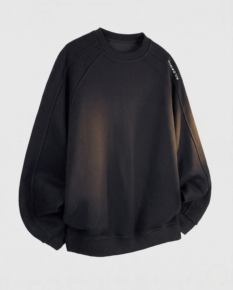 Unisex Oversize-Sweatshirt aus schwerer Baumwollmischung mit Raglanärmeln & gerippten Bündchen