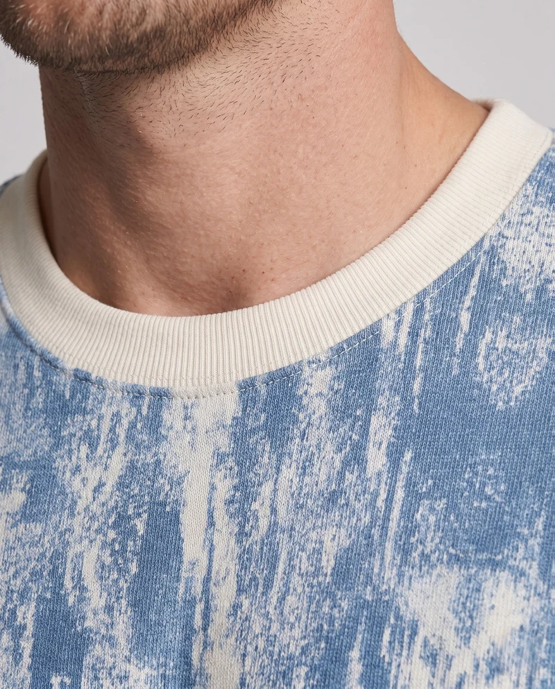 Unisex Oversize-Sweatshirt mit Acid-Wash‑Effekt, Rundhalsausschnitt & gerippten Abschlüssen