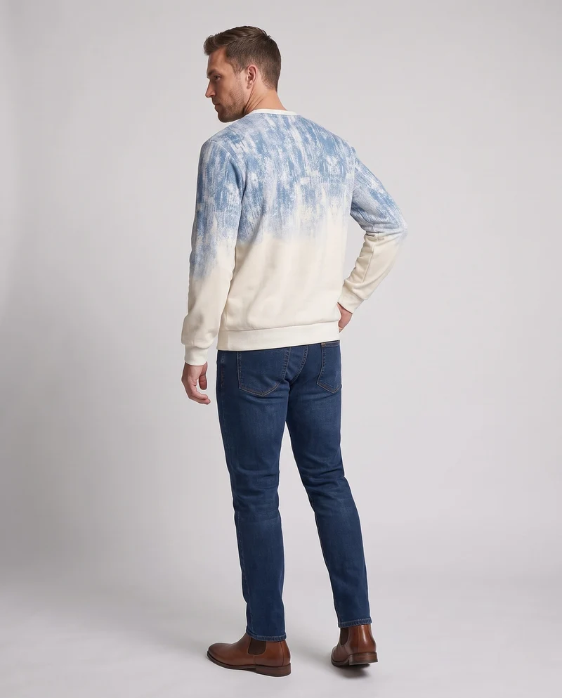 Unisex Oversize-Sweatshirt mit Acid-Wash‑Effekt, Rundhalsausschnitt & gerippten Abschlüssen