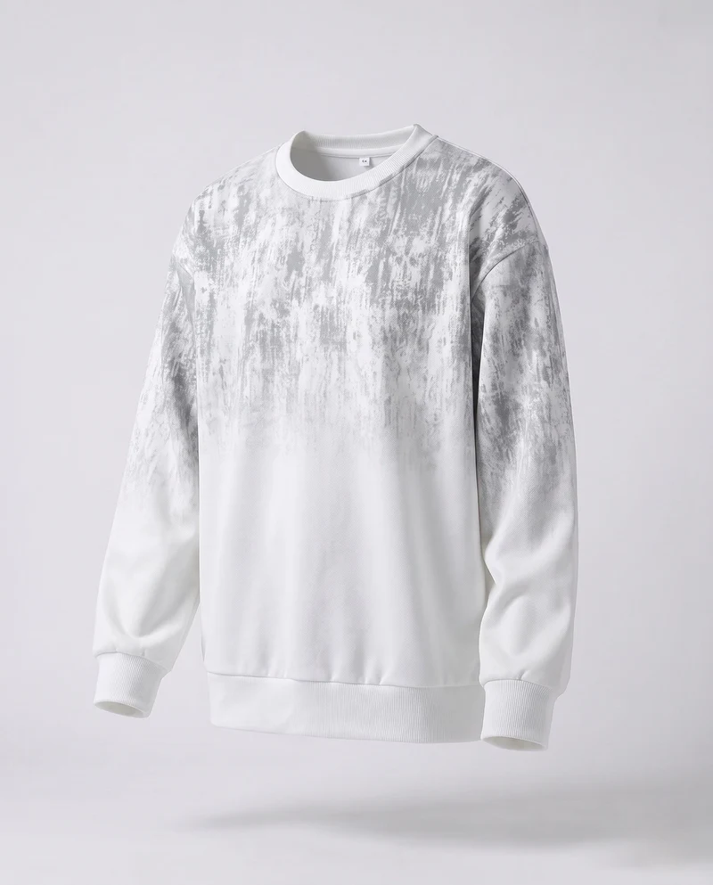 Unisex Oversize-Sweatshirt mit Acid-Wash‑Effekt, Rundhalsausschnitt & gerippten Abschlüssen