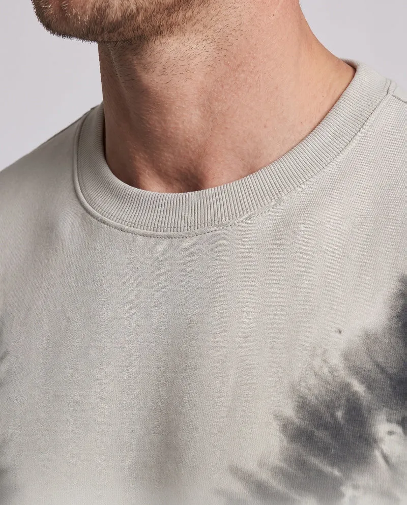 Unisex Oversize Sweatshirt mit Batik-Effekt, Rundhalsausschnitt und Eingrifftaschen