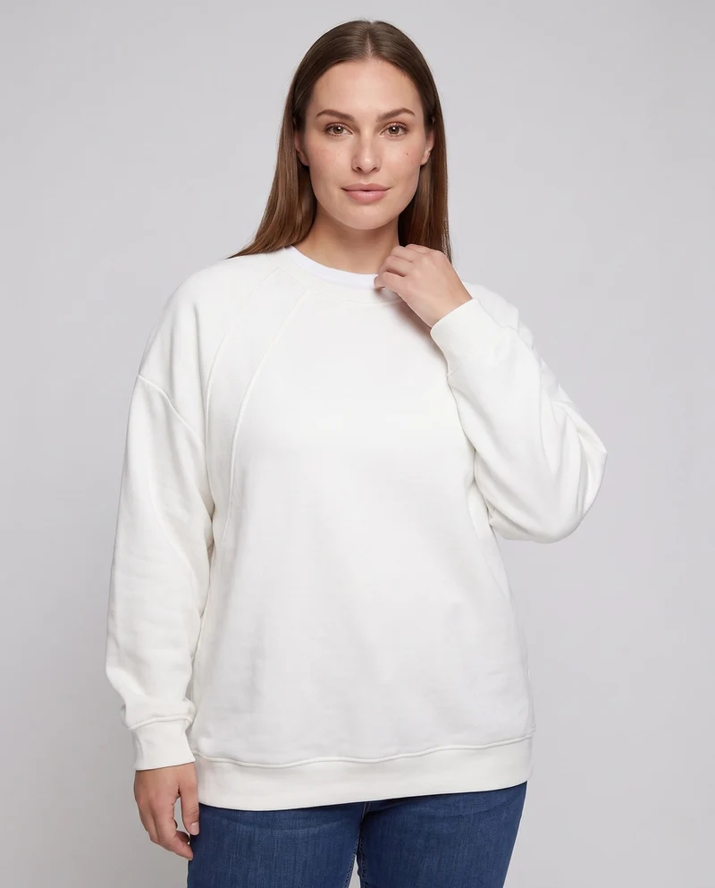 Unisex Oversize-Sweatshirt mit Raglanärmeln und geripptem Saum