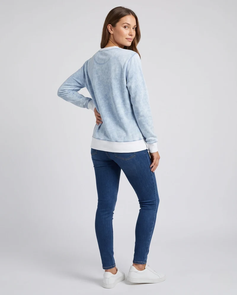 Unisex Oversize-Sweatshirt mit marmorierter Struktur, Rundhals und geripptem Saum