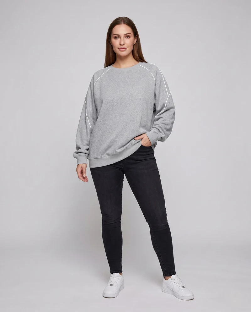 Unisex Oversize-Sweatshirt mit reflektierenden Nahtdetails
