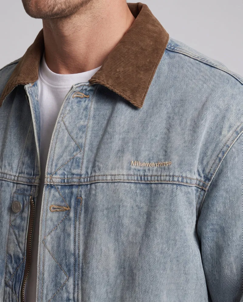 Herren Freizeit Denim Jacke Nord Taschen