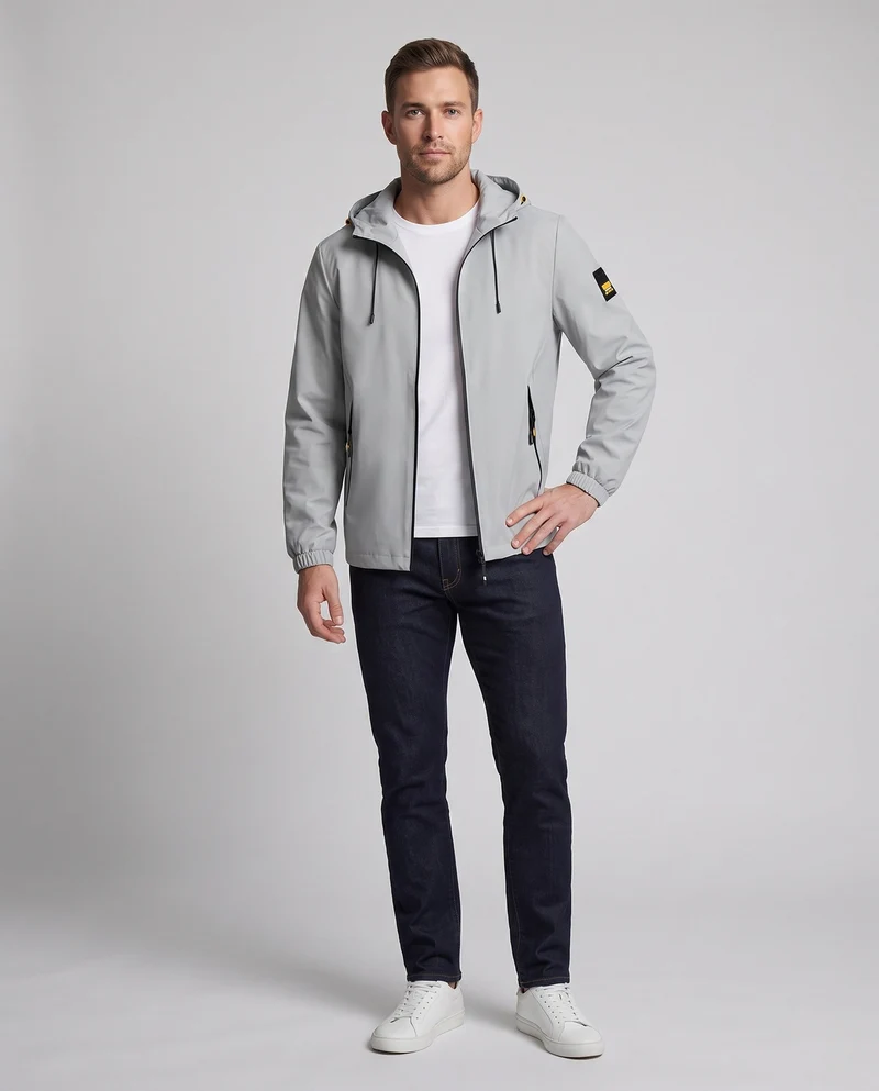 Herren Leichte Übergangsjacke mit verstellbarer Kapuze Nord Taschen