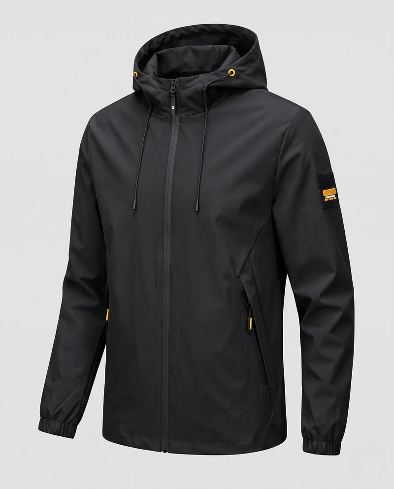 Herren Leichte Übergangsjacke mit verstellbarer Kapuze Nord Taschen