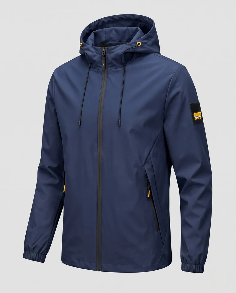 Herren Leichte Übergangsjacke mit verstellbarer Kapuze Nord Taschen